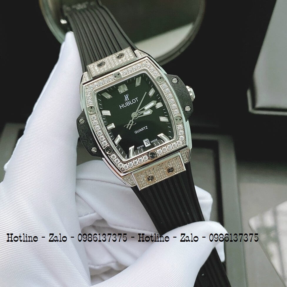 Đồng Hồ Hublot Spirit Of Big Bang Silicon Đính Đá Bạc 39mm