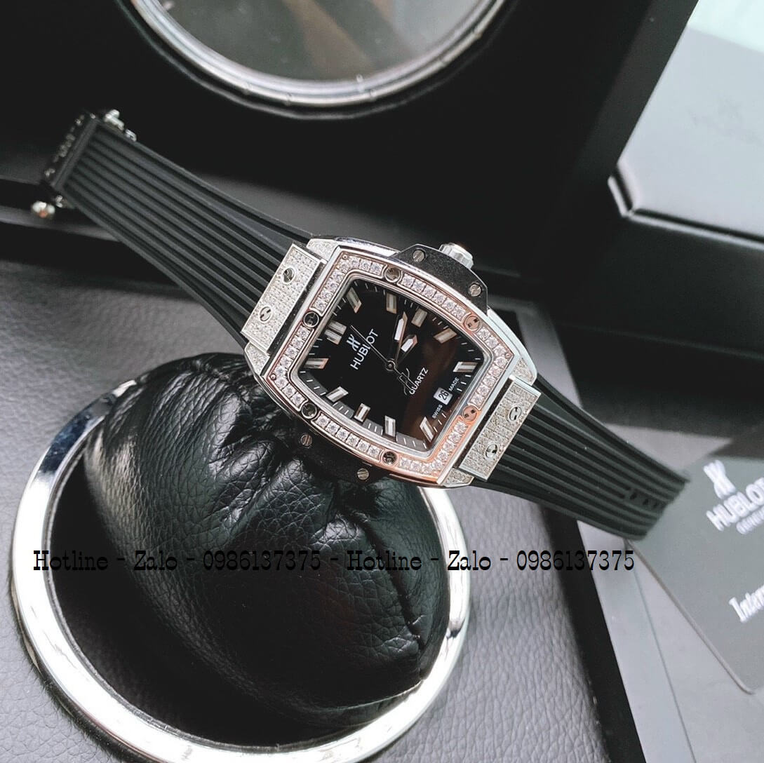 Đồng Hồ Hublot Spirit Of Big Bang Silicon Đính Đá Bạc 39mm