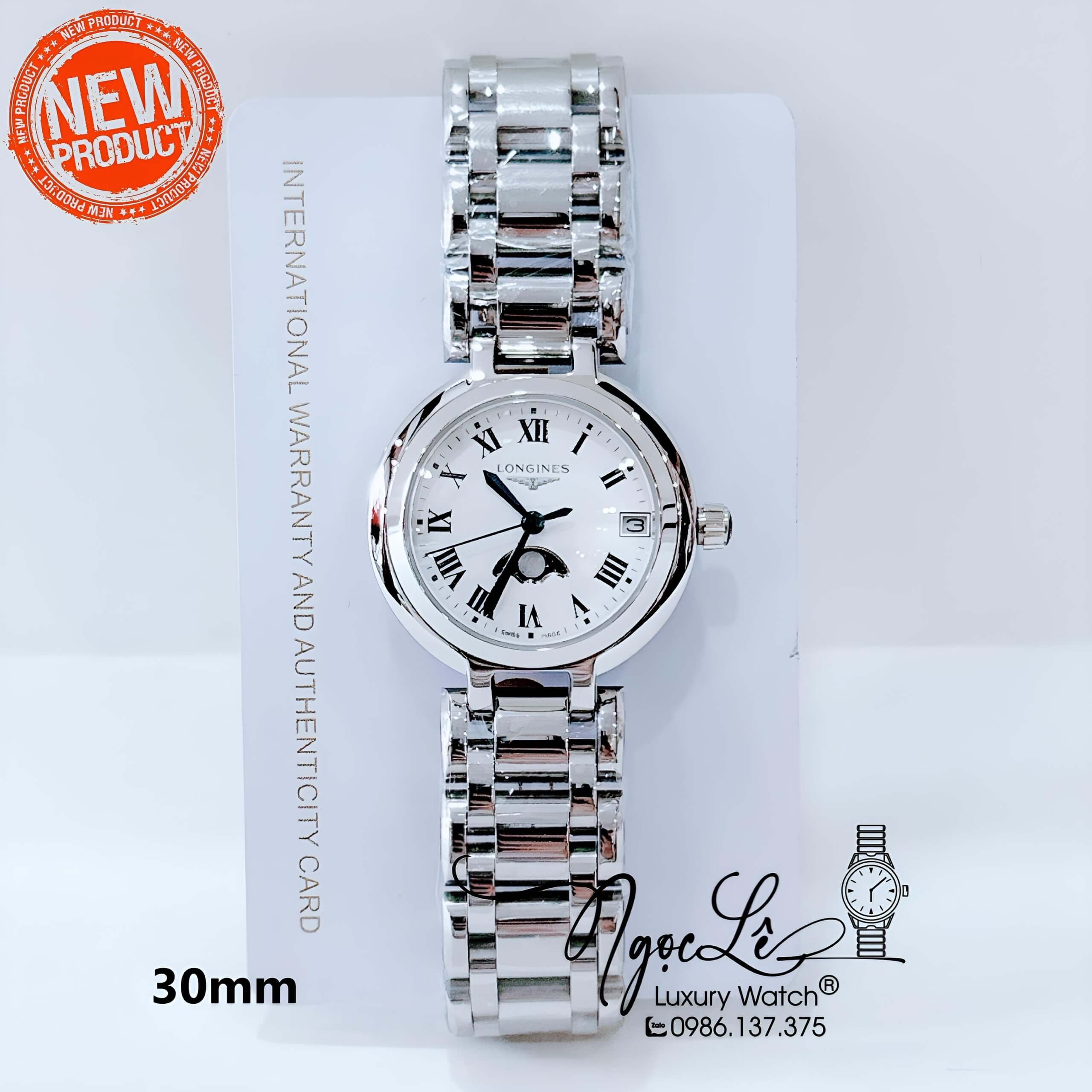 Đồng Hồ Nữ Longines Primaluna Dây Kim Loại Silver Size 30mm L8.115.4.71.6