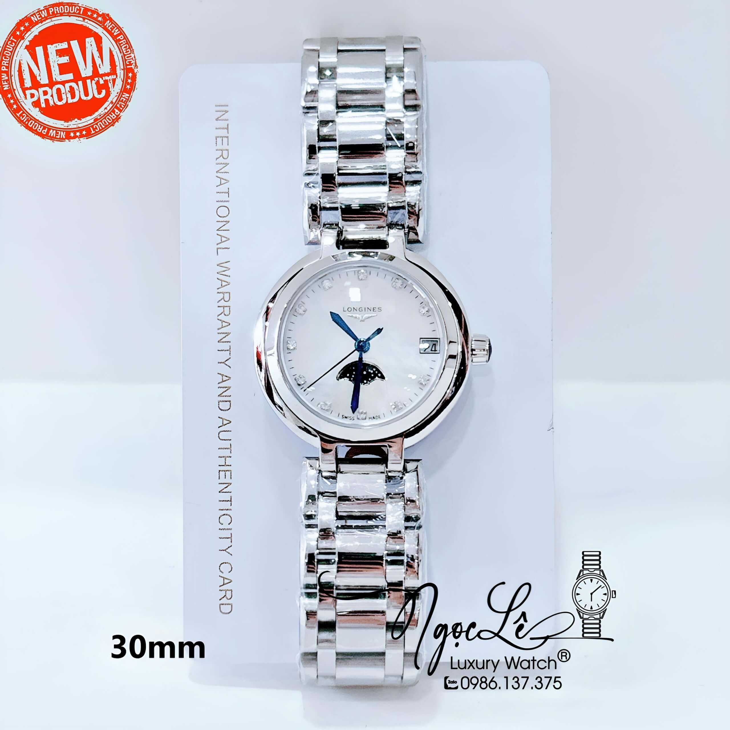 Đồng Hồ Nữ Longines Primaluna Dây Kim Loại Silver Size 30mm L8.116.4.87.6