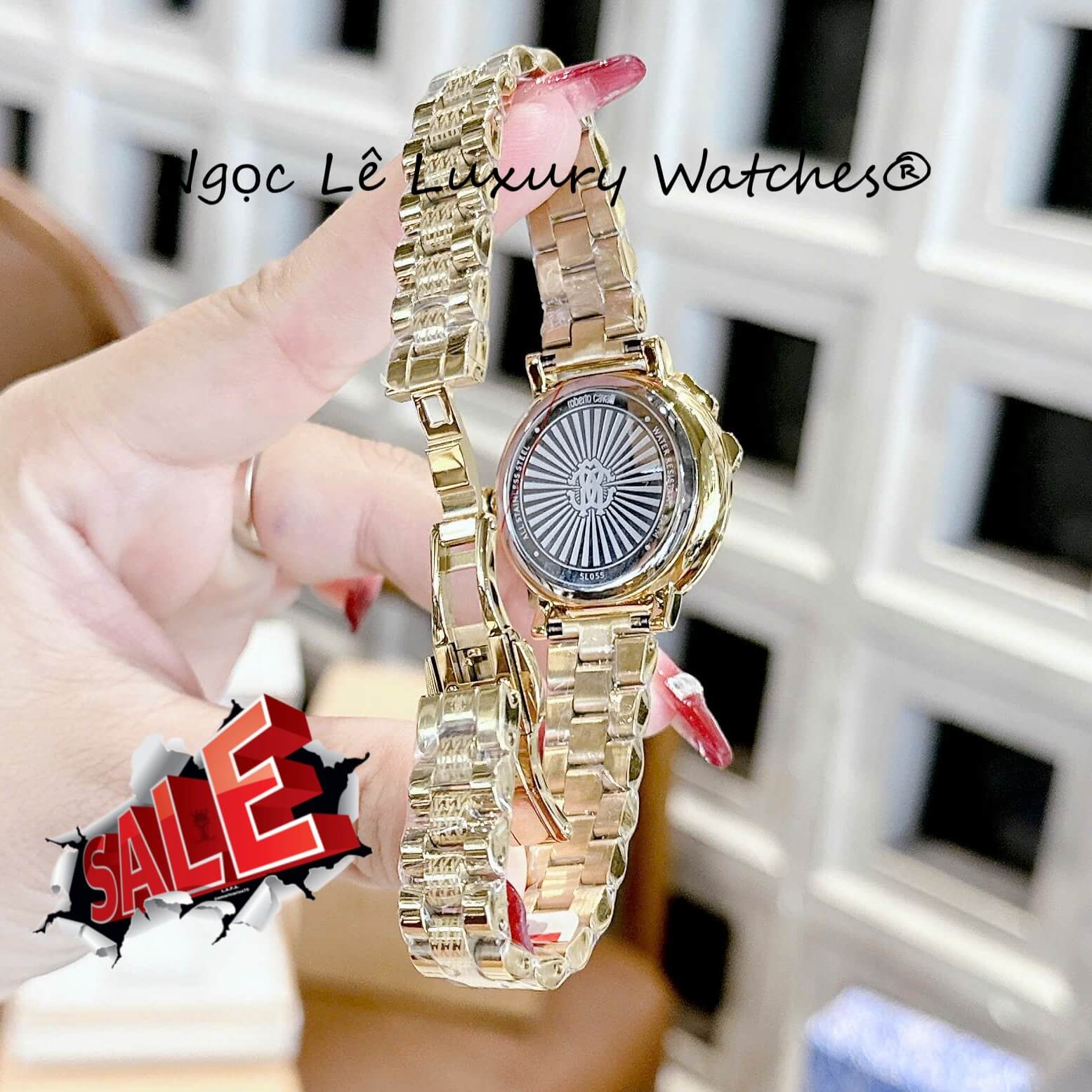 Đồng Hồ Nữ Roberto Cavalli Dây Kim Loại Màu Vàng Gold Mặt Rắn Size 32mm - Quartz