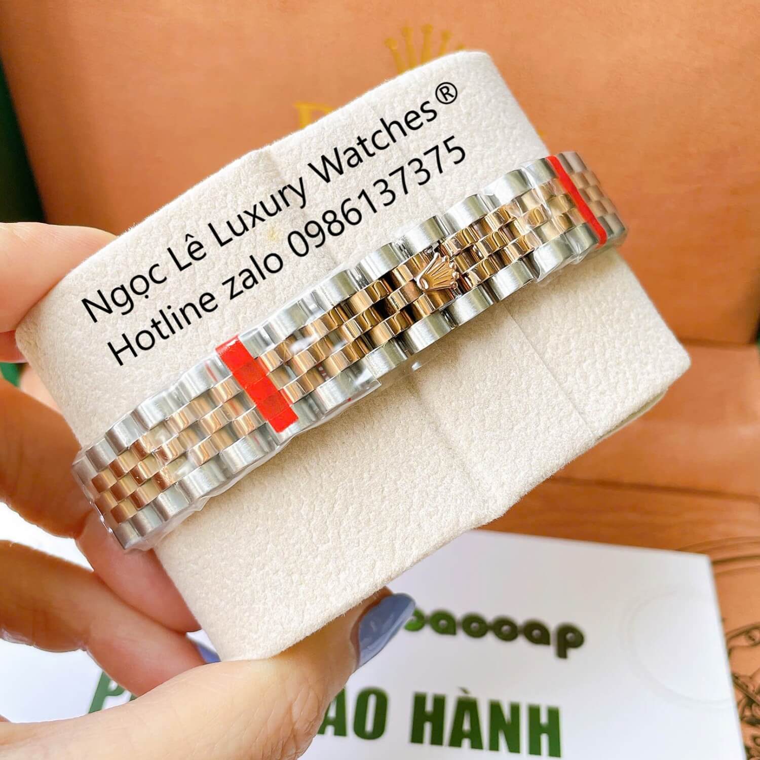 Đồng Hồ Nữ Rolex Datejust Cơ Tự Động Dây Demi Rose Gold Mặt Nâu Size 31mm - Niềng Đá