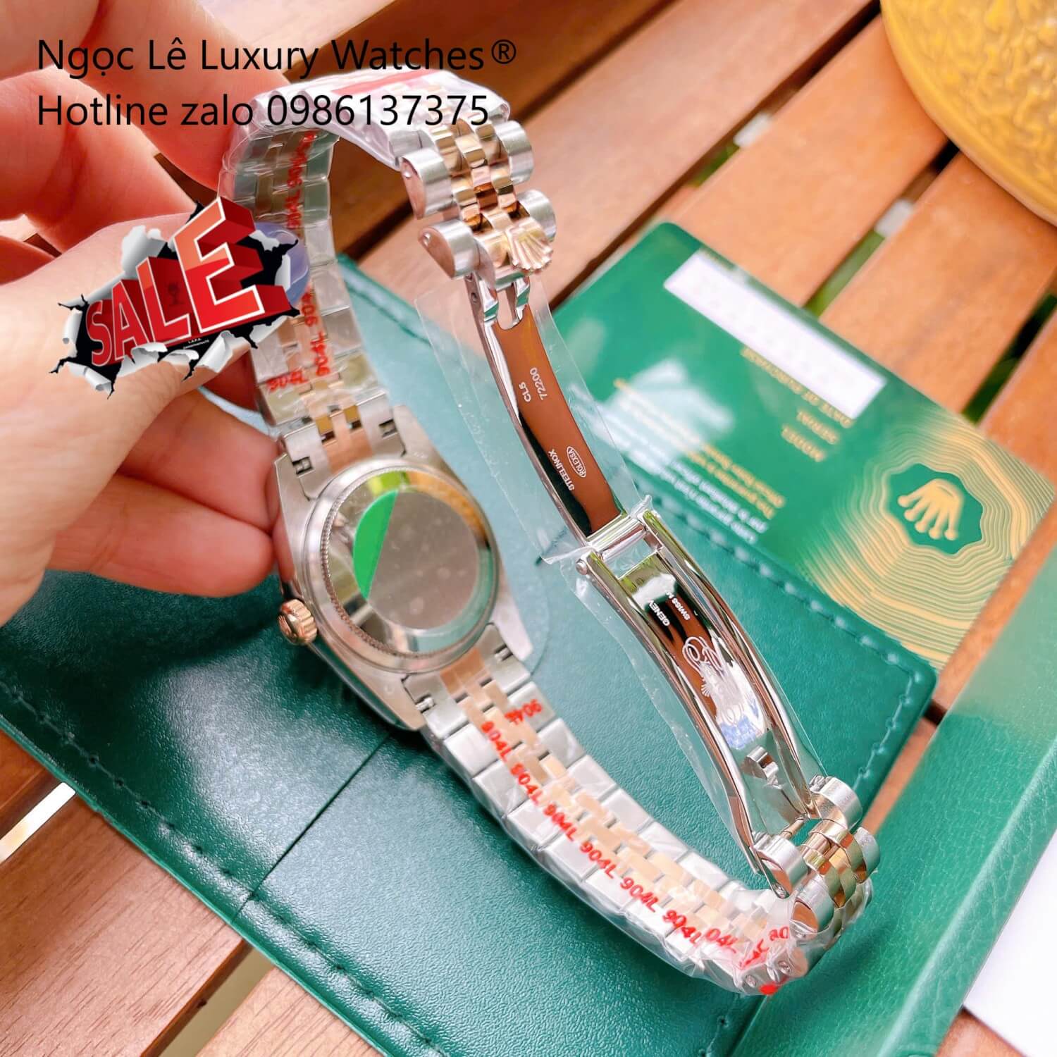 Đồng Hồ Cặp Rolex Datejust Cơ Tự Động Dây Demi Rose Mặt Nâu Size 31mm - 41mm - Niềng Khía