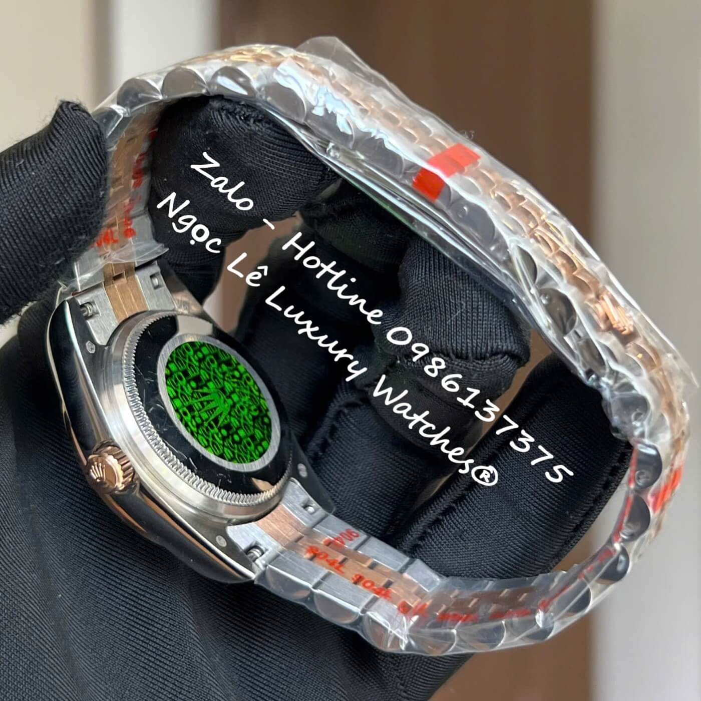 Đồng Hồ Nữ RoLex Datejust Dây Demi Vàng Hồng Mặt Nâu Viền Đá Máy Pin Size 31mm - Số La Mã