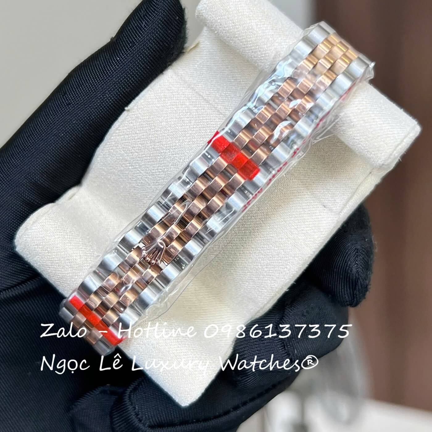 Đồng Hồ Nữ RoLex Datejust Dây Demi Vàng Hồng Mặt Nâu Viền Đá Máy Pin Size 31mm - Số La Mã