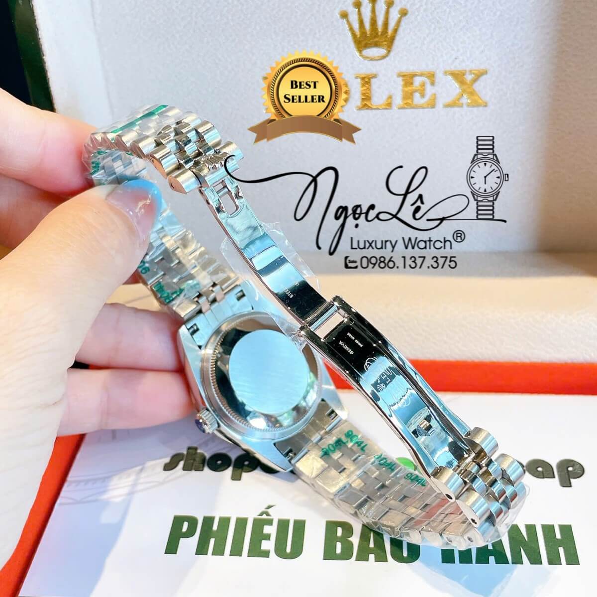 Đồng Hồ Nữ Rolex Datejust Máy Cơ Tự Động Dây Bạc Mặt Đen Đính Đá Size 31mm - Mặt Số La Mã