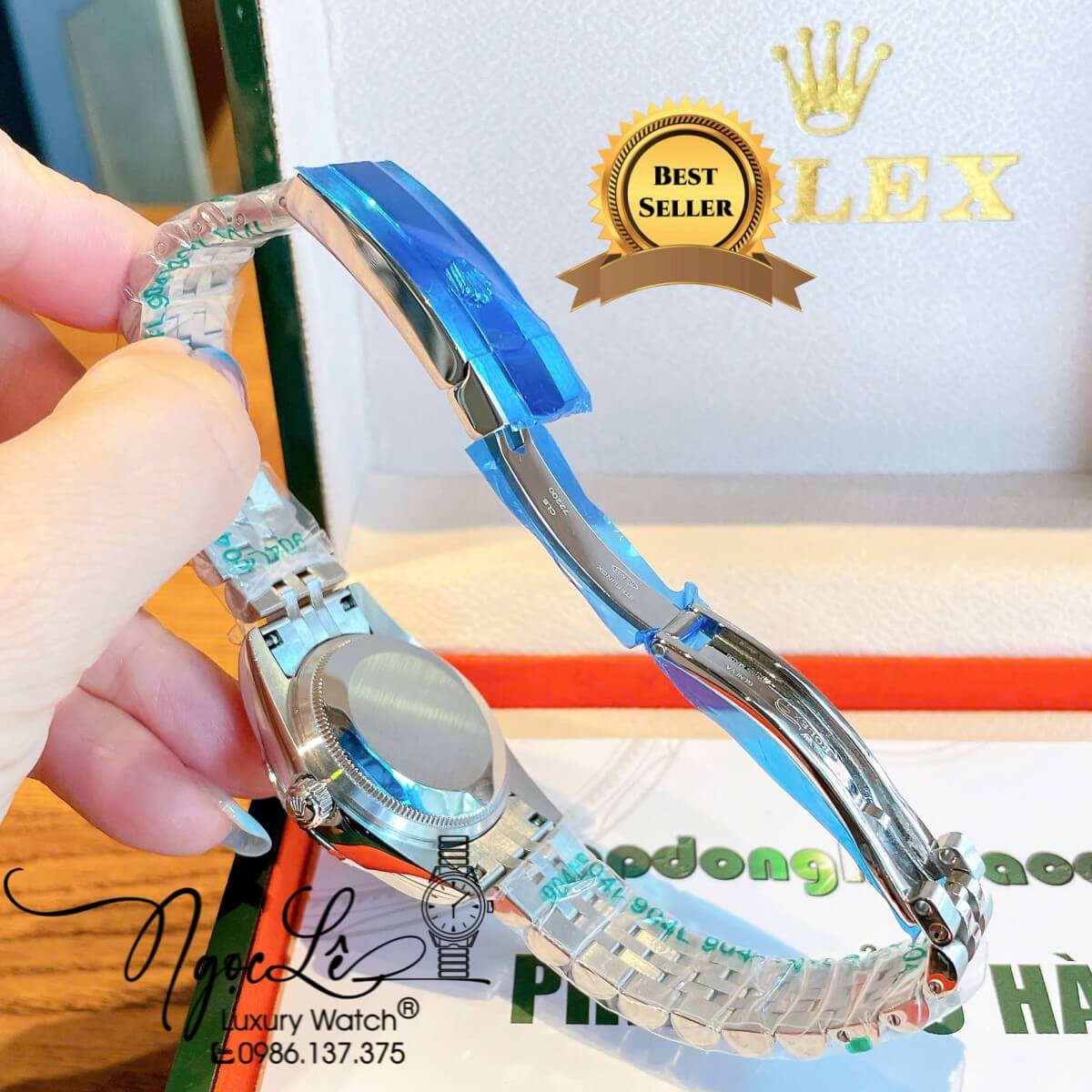 Đồng Hồ Nữ Rolex Datejust Máy Cơ Tự Động Dây Bạc Mặt Đen Niềng Khía Size 31mm