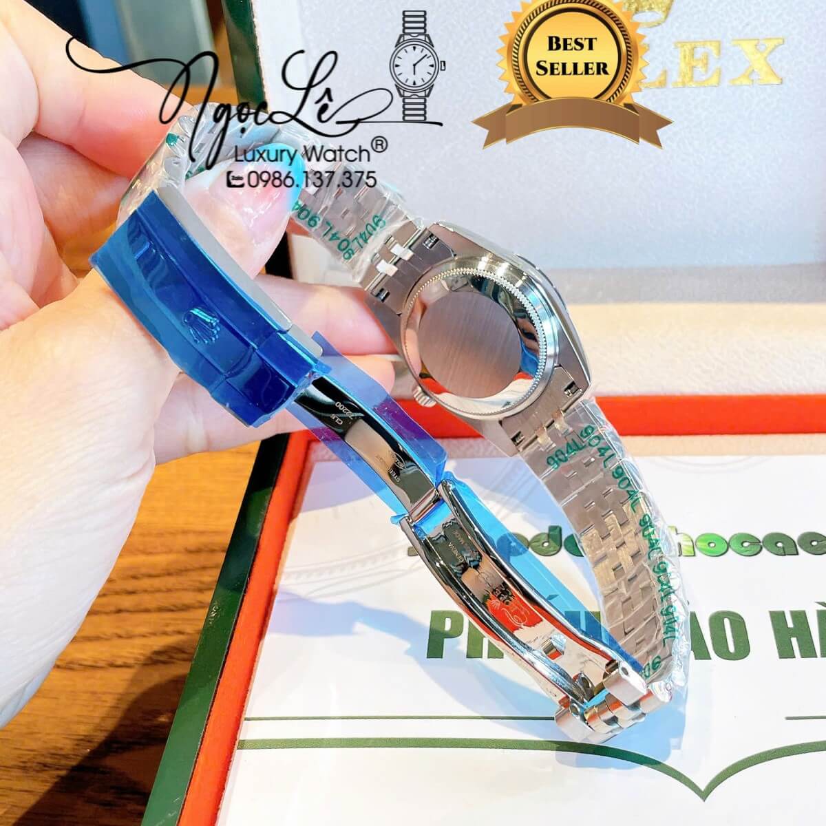 Đồng Hồ Nữ Rolex Datejust Máy Cơ Tự Động Dây Bạc Mặt Đen Niềng Khía Size 31mm
