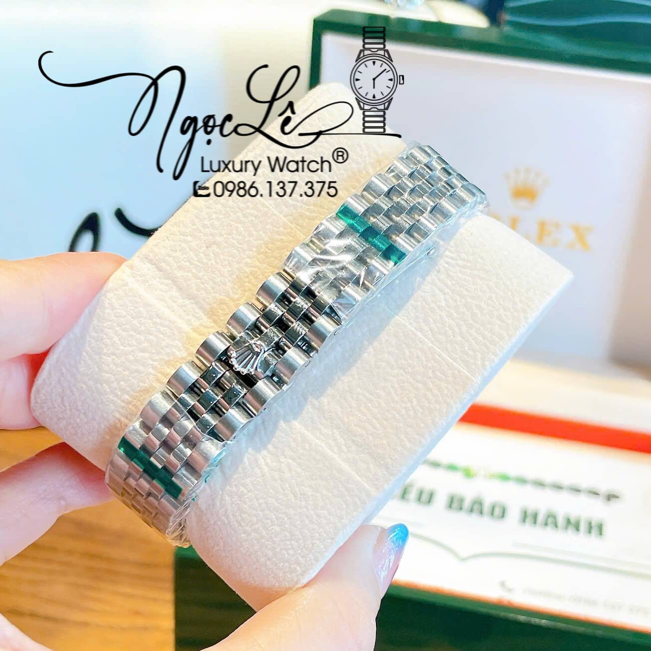 Đồng Hồ Nữ Rolex Datejust Tự Động Dây Bạc Mặt Hồng Nhạt Đính Đá Size 31mm - Mặt Số La Mã - Dây Jubilee