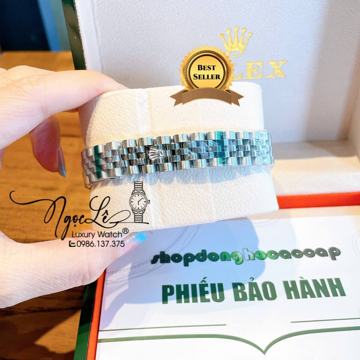 Đồng Hồ Nữ Rolex Datejust Máy Cơ Tự Động Dây Bạc Mặt Hồng Niềng Khía Size 31mm