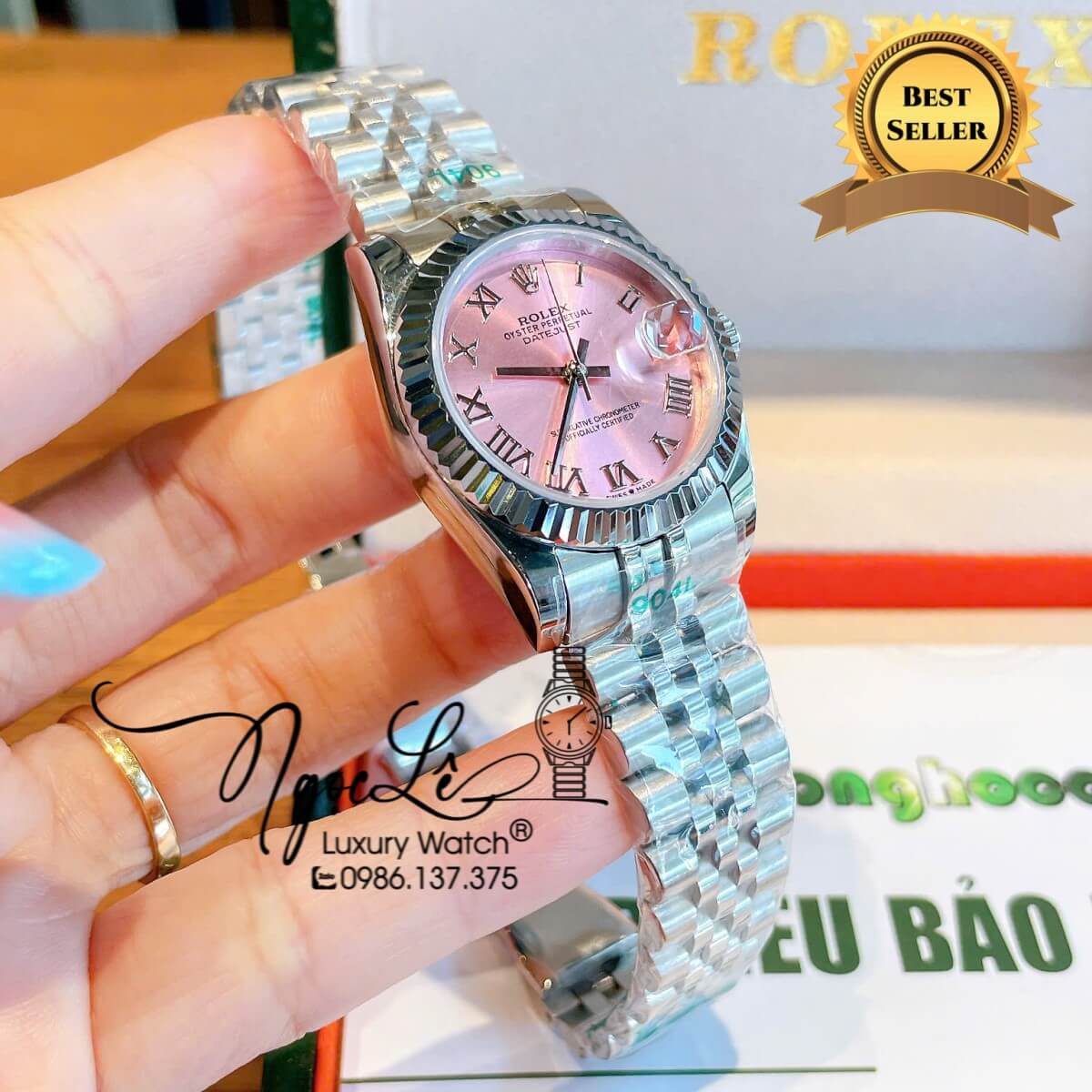 Đồng Hồ Nữ Rolex Datejust Máy Cơ Tự Động Dây Kim Loại Silver Mặt Hồng Niềng Khía Size 31mm - Mặt Số La Mã - Kính Sapphire - Máy Cơ Tự Động Japan - Lịch Ngày Vị Trí 3h  Chiếc Rolex Datejust này là một biểu tượng của sự sang trọng, thanh lịch và đẳng cấp vư