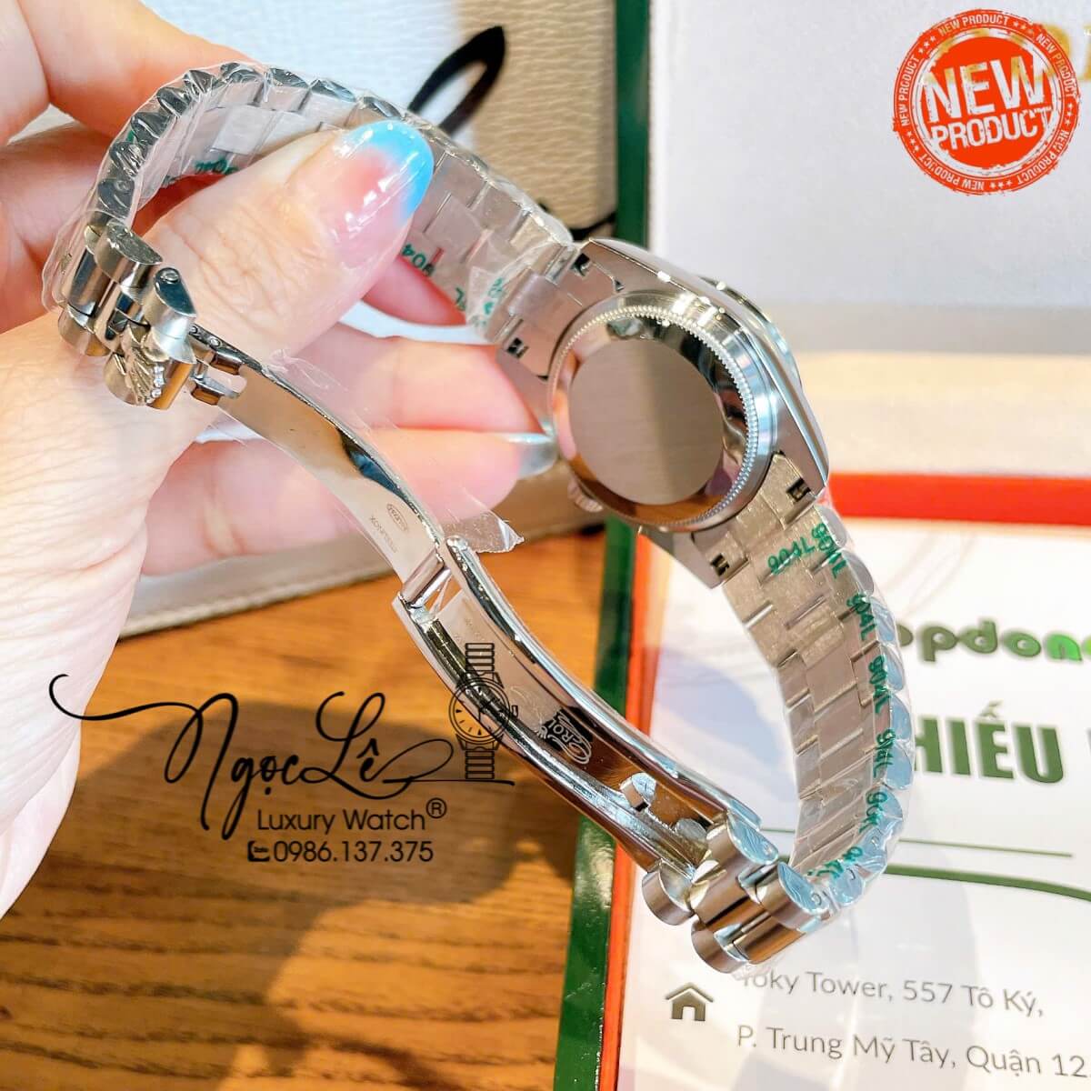 Đồng Hồ Nữ Rolex Datejust Máy Cơ Tự Động Dây Bạc Mặt Trắng Đính Đá Size 31mm Phản Quang