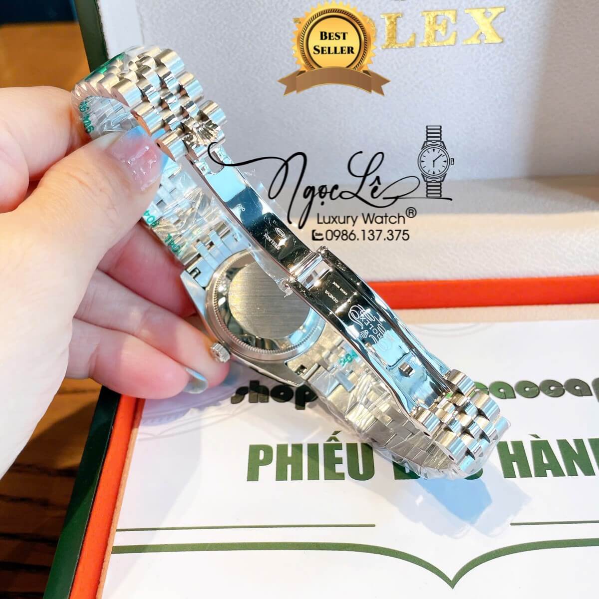 Đồng Hồ Nữ Rolex Datejust Máy Cơ Tự Động Dây Bạc Mặt Xanh Dương Size 31mm - Mặt Số La Mã