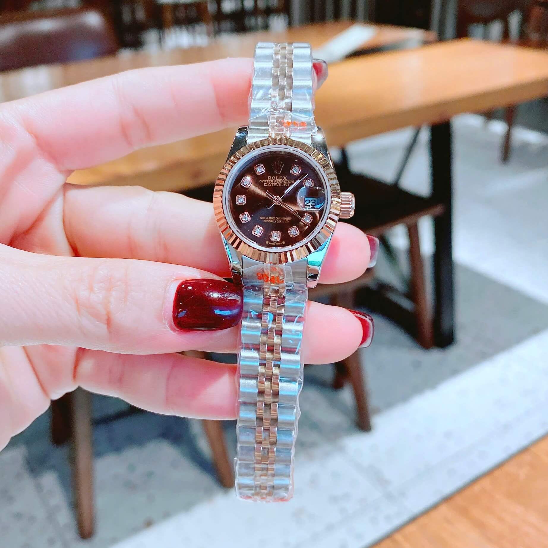 Đồng Hồ Nữ Rolex Datejust Máy Pin Size 28mm - Màu Demi Rose Mặt Nâu Socola