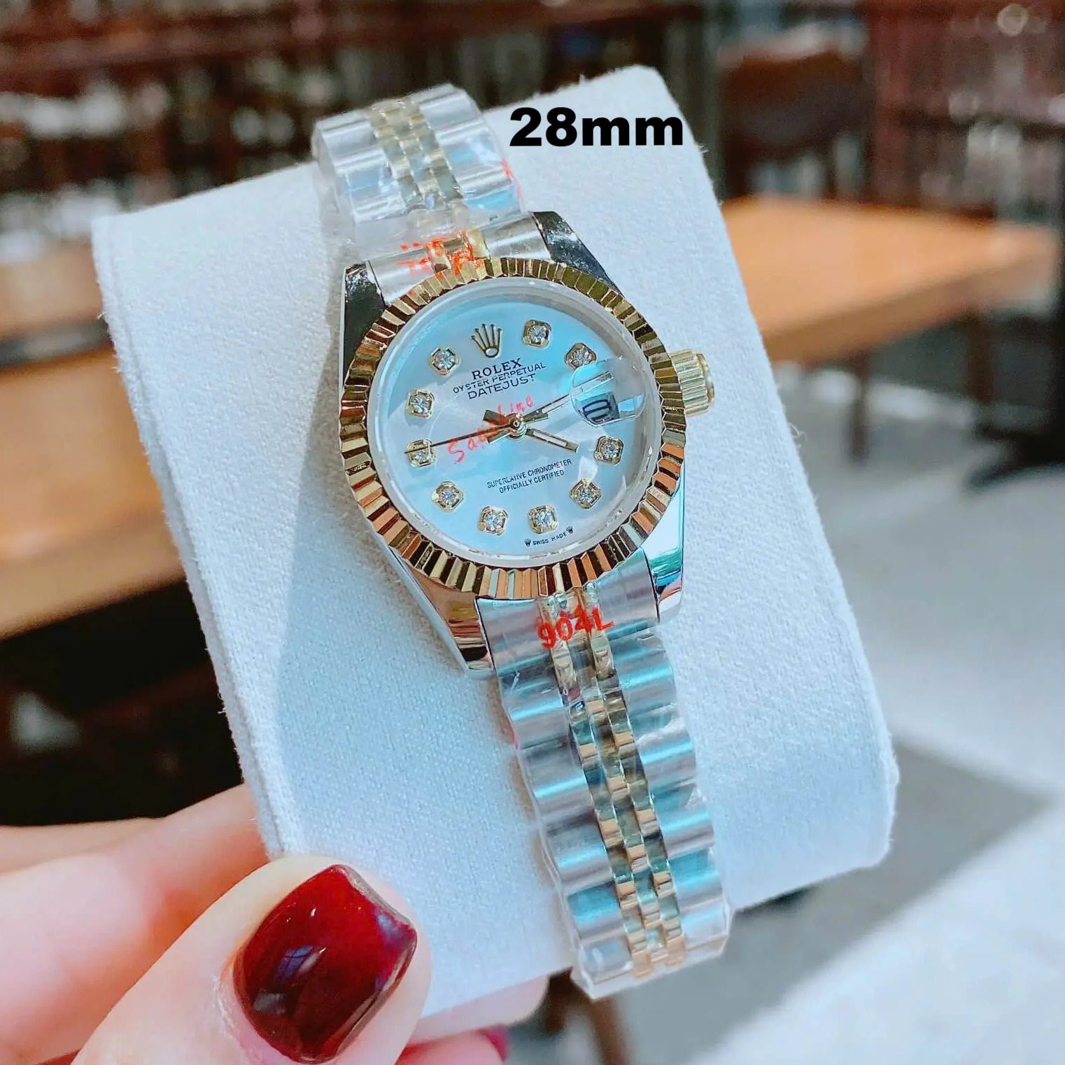 Đồng Hồ Nữ RoLex Datejust Máy Pin Size 28mm – Màu Demi Vàng Gold Mặt Trắng