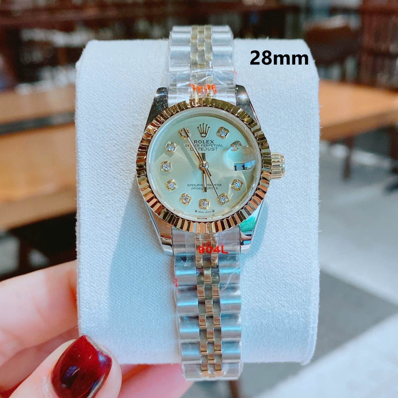 Đồng Hồ Nữ RoLex Datejust Máy Pin Size 28mm – Màu Demi Vàng Gold Mặt Vàng