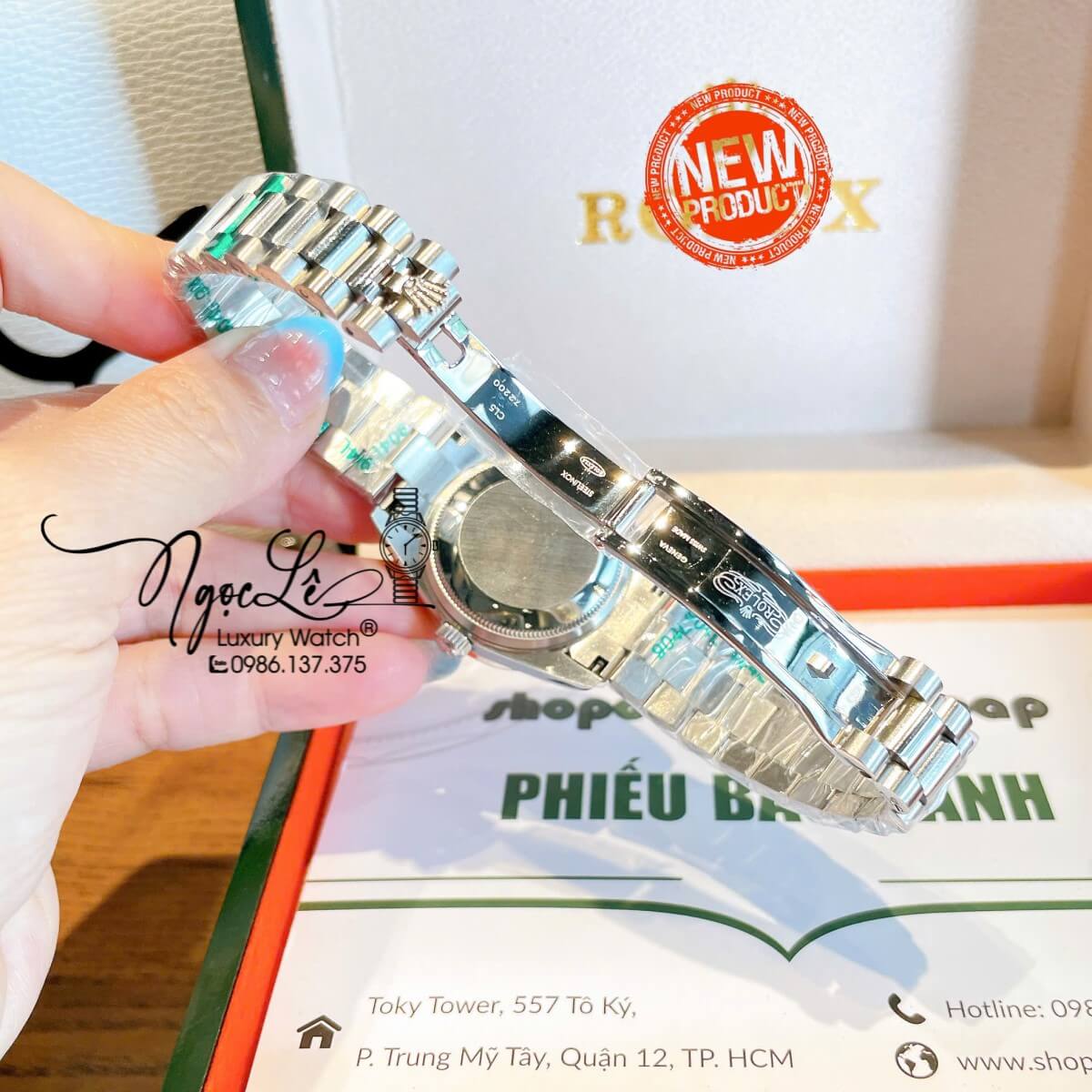 Đồng Hồ Nữ Rolex Datejust Tự Động Bạc Mặt Hồng Cam Sữa Đính Đá Size 31mm - Số La Mã
