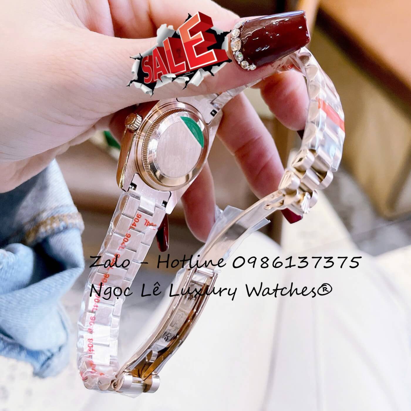 Đồng Hồ Nữ RoLex Datejust Vàng Hồng Mặt Nâu Viền Đá Máy Pin Size 31mm