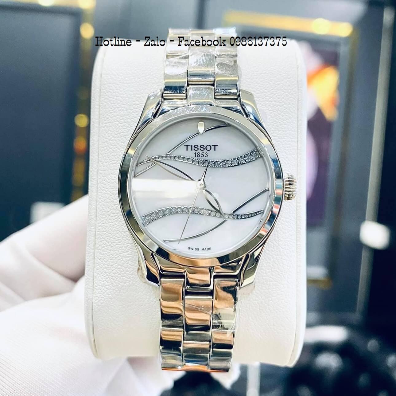 Đồng Hồ Nữ Tissot Quartz Bạc Mặt Gợn Sóng 32mm