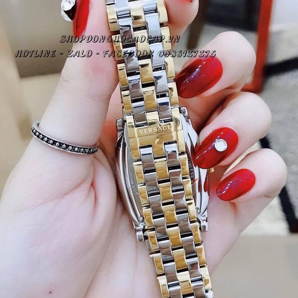 Đồng Hồ Nữ Versace Couture Dây Kim Loại Demi Vàng Mặt Đen Size 30x37mm Máy Thụy Sĩ