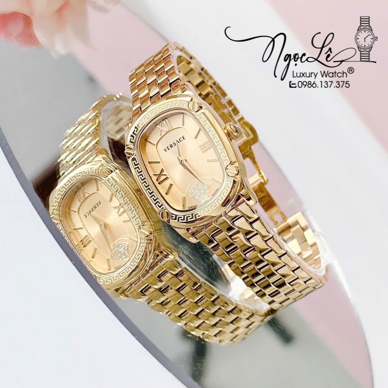 Đồng Hồ Nữ Versace Couture Dây Kim Loại Vàng Gold Size 30x37mm Máy Thụy Sĩ