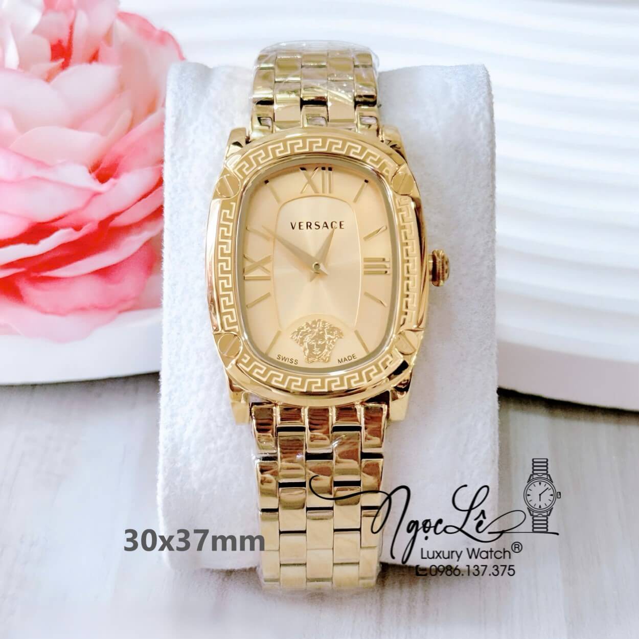 Đồng Hồ Nữ Versace Couture Dây Kim Loại Vàng Gold Size 30x37mm Máy Thụy Sĩ