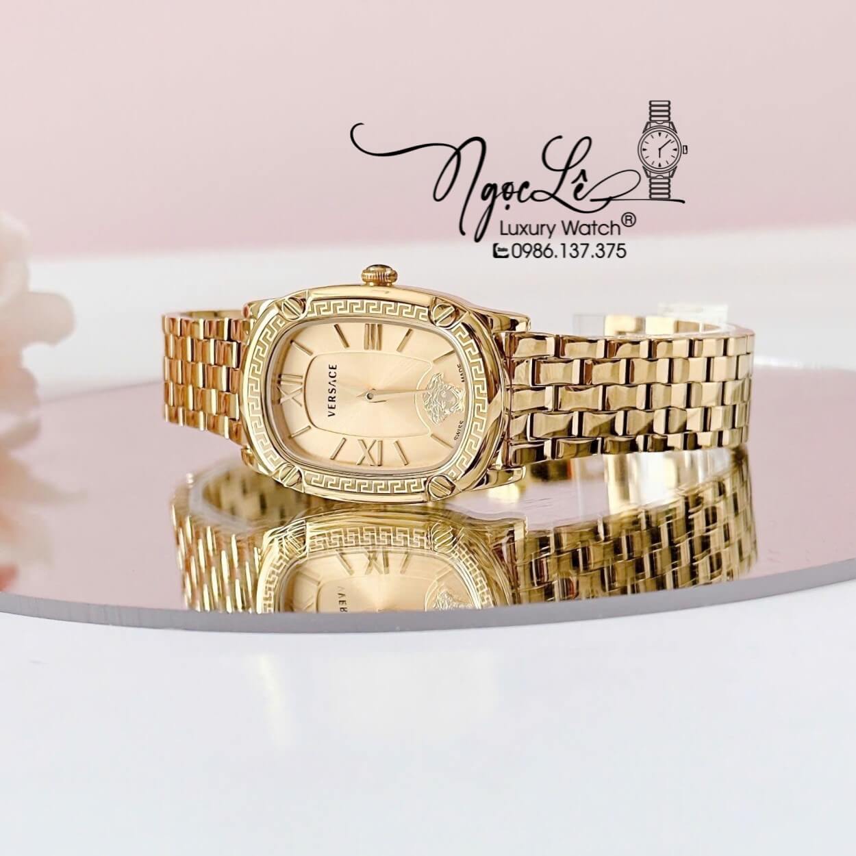 Đồng Hồ Nữ Versace Couture Dây Kim Loại Vàng Gold Size 30x37mm Máy Thụy Sĩ