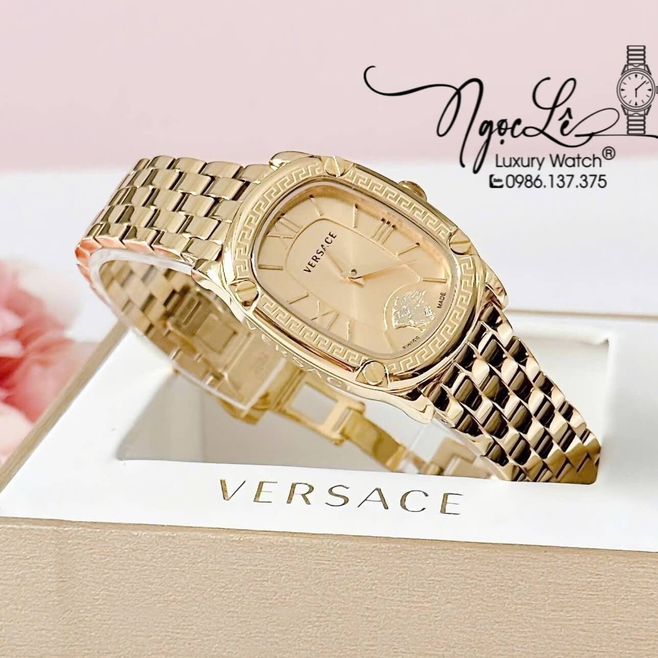 Đồng Hồ Nữ Versace Couture Dây Kim Loại Vàng Gold Size 30x37mm Máy Thụy Sĩ