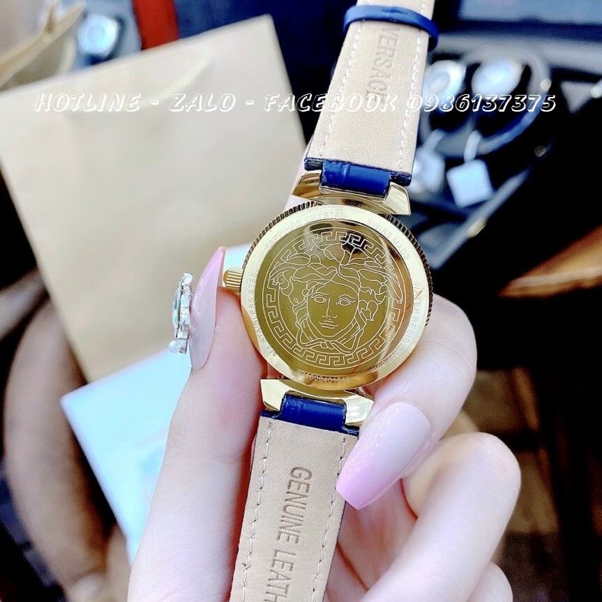 Đồng Hồ Nữ Versace Daphnis Dây Da Xanh Dương 35mm