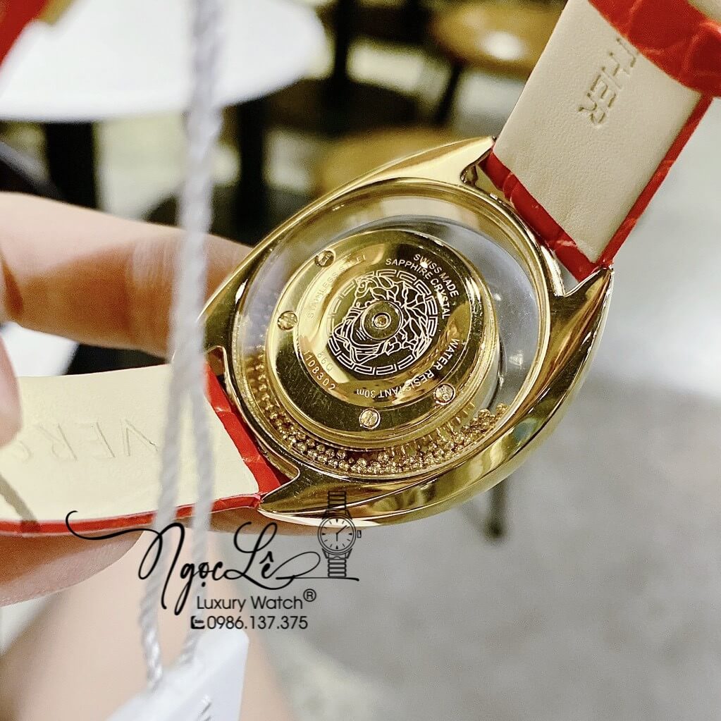 Đồng Hồ Nữ Versace Destiny Dây Da Đỏ Vỏ Màu Gold Size 36mm Máy Thụy Sĩ