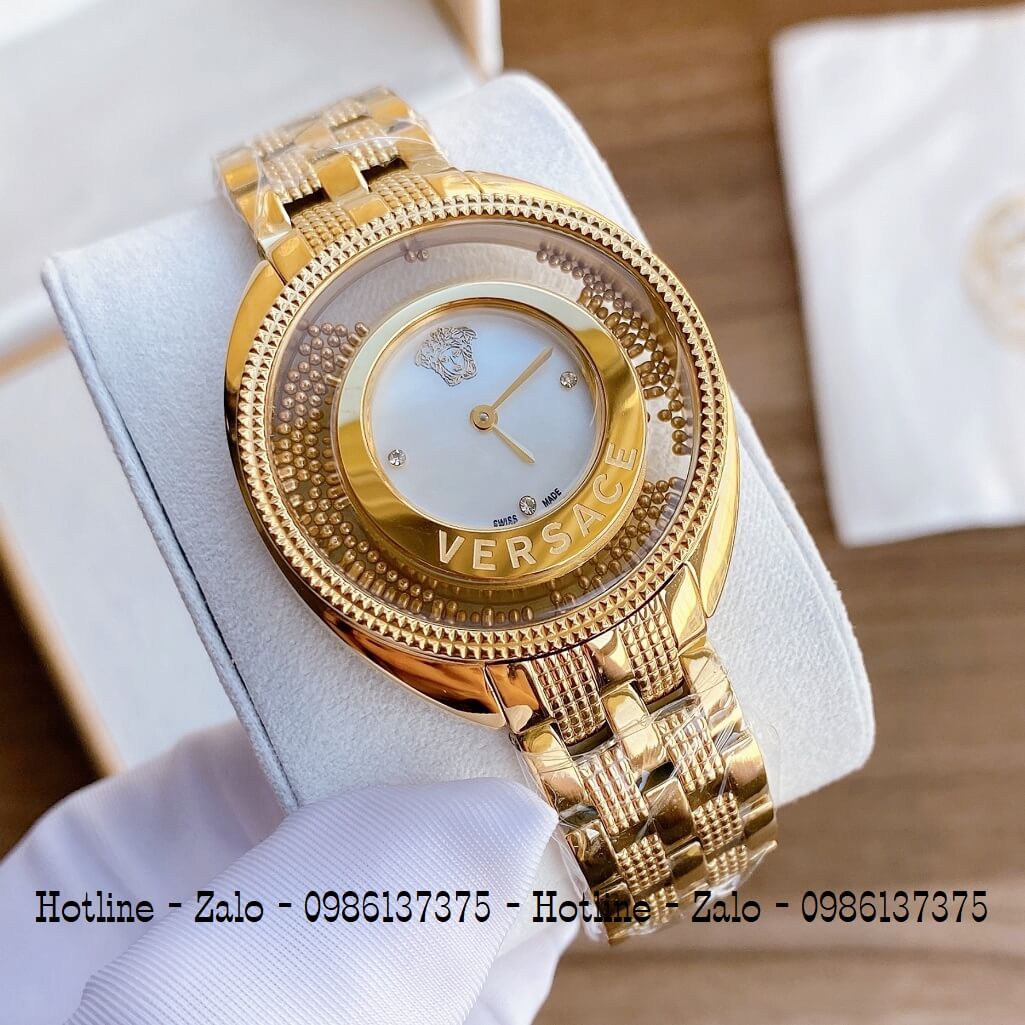 Đồng Hồ Nữ Versace Destiny Oval Vàng Mặt Trắng 37mm