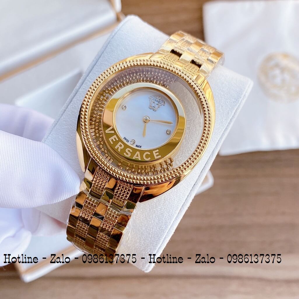 Đồng Hồ Nữ Versace Destiny Oval Vàng Mặt Trắng 37mm