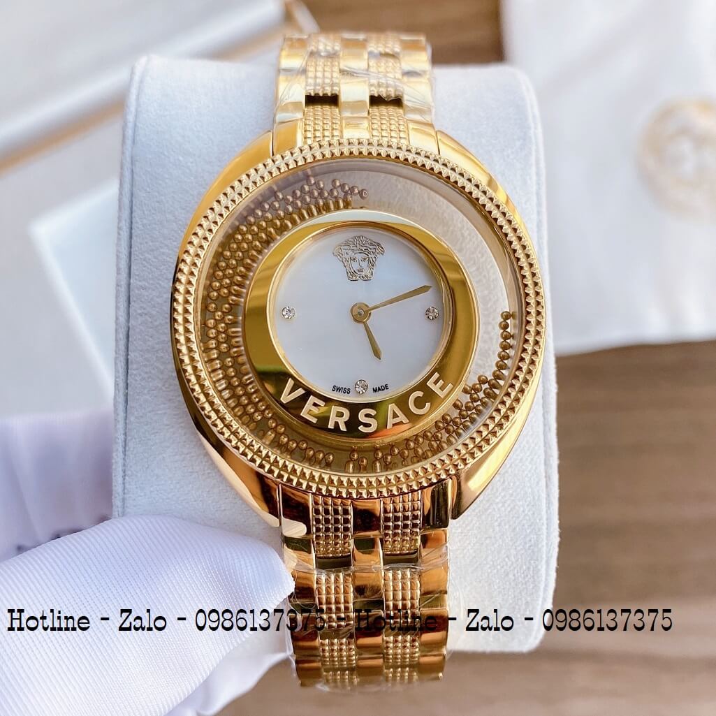 Đồng Hồ Nữ Versace Destiny Oval Vàng Mặt Trắng 37mm