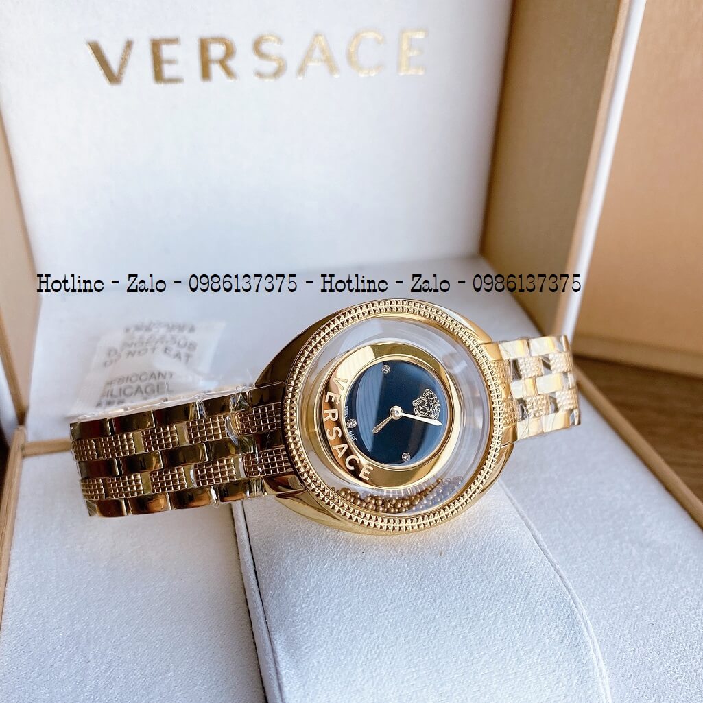 Đồng Hồ Nữ Versace Destiny Oval Vàng Mặt Đen 37mm