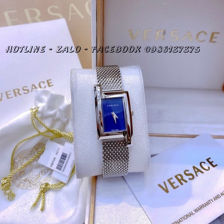 Đồng Hồ Nữ Versace Greca Icon 39x21mm Silver Mặt Xanh Rêu