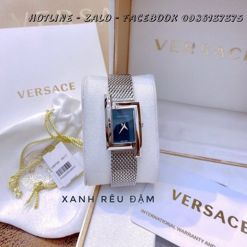Đồng Hồ Nữ Versace Greca Icon 39x21mm Silver Mặt Xanh Rêu