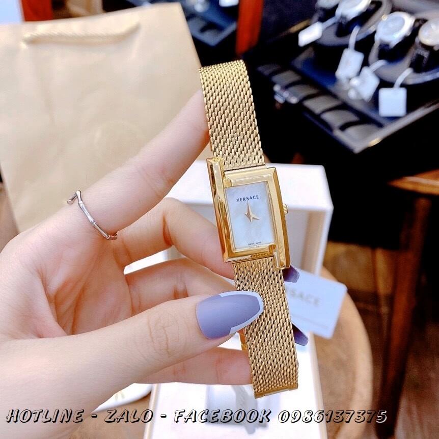 Đồng Hồ Nữ Versace Greca Icon 39x21mm Gold Mặt Trắng