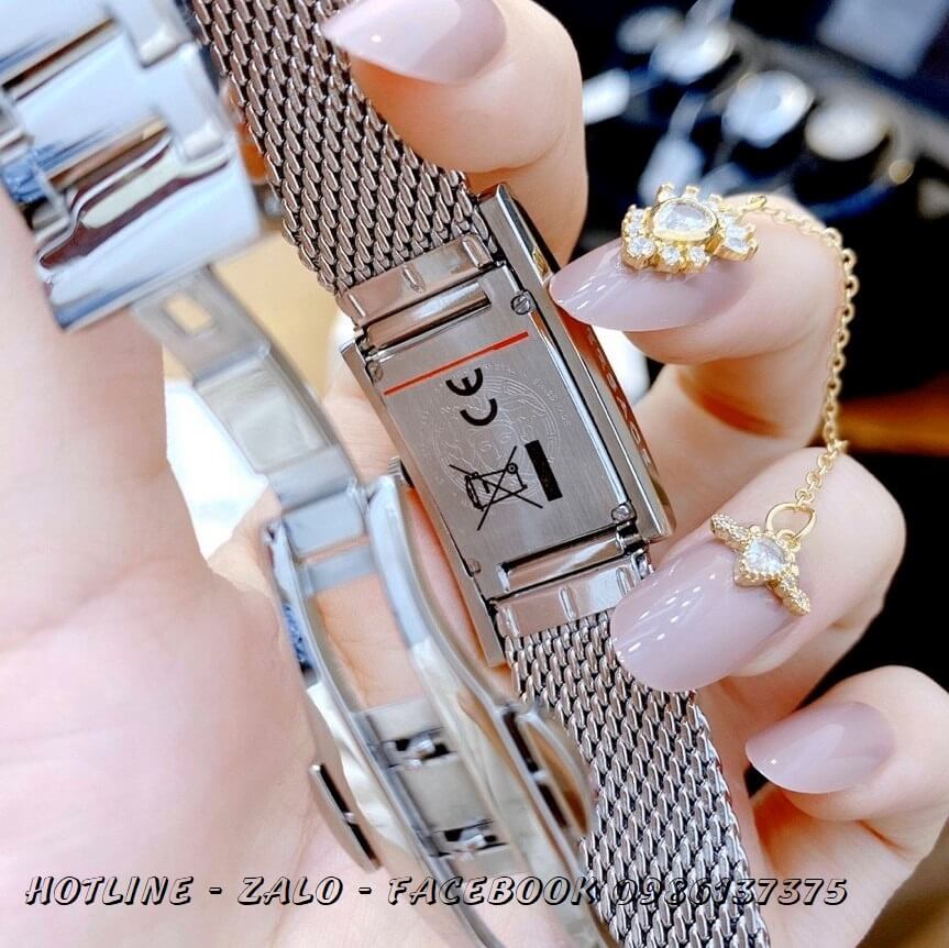 Đồng Hồ Nữ Versace Greca Icon 39x21mm Silver Mặt Xanh Rêu