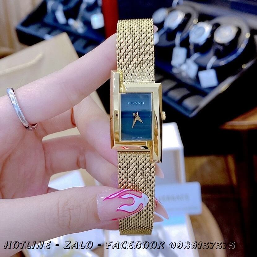Đồng Hồ Nữ Versace Greca Icon 39x21mm Gold Mặt Xanh Rêu