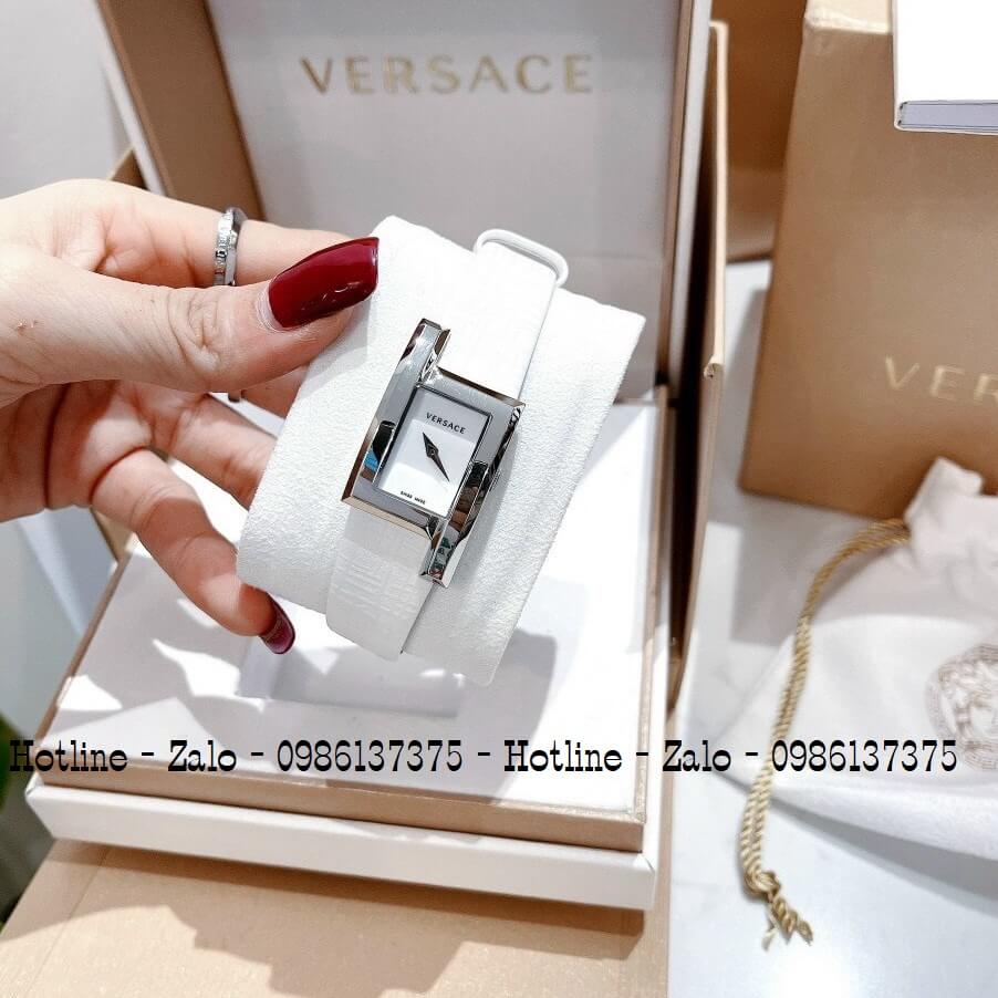 Đồng Hồ Nữ Versace Greca Icon Dây Da Trắng Silver 30mm