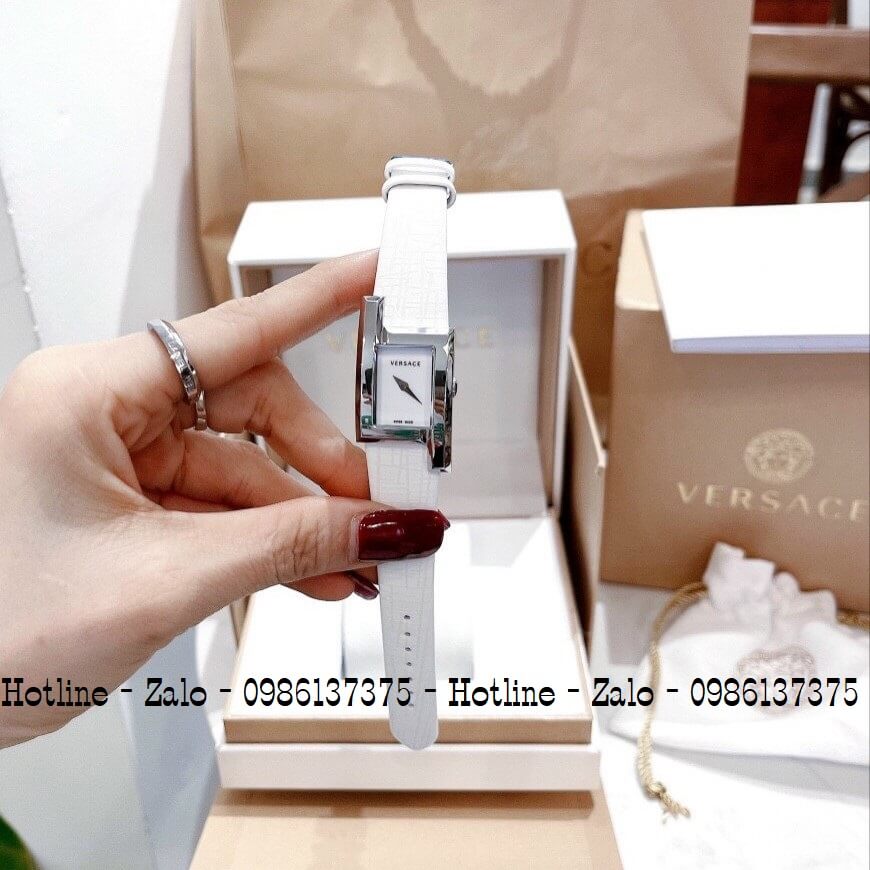 Đồng Hồ Nữ Versace Greca Icon Dây Da Trắng Silver 30mm