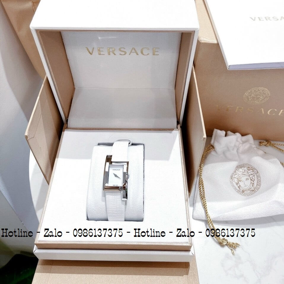Đồng Hồ Nữ Versace Greca Icon Dây Da Trắng Silver 30mm