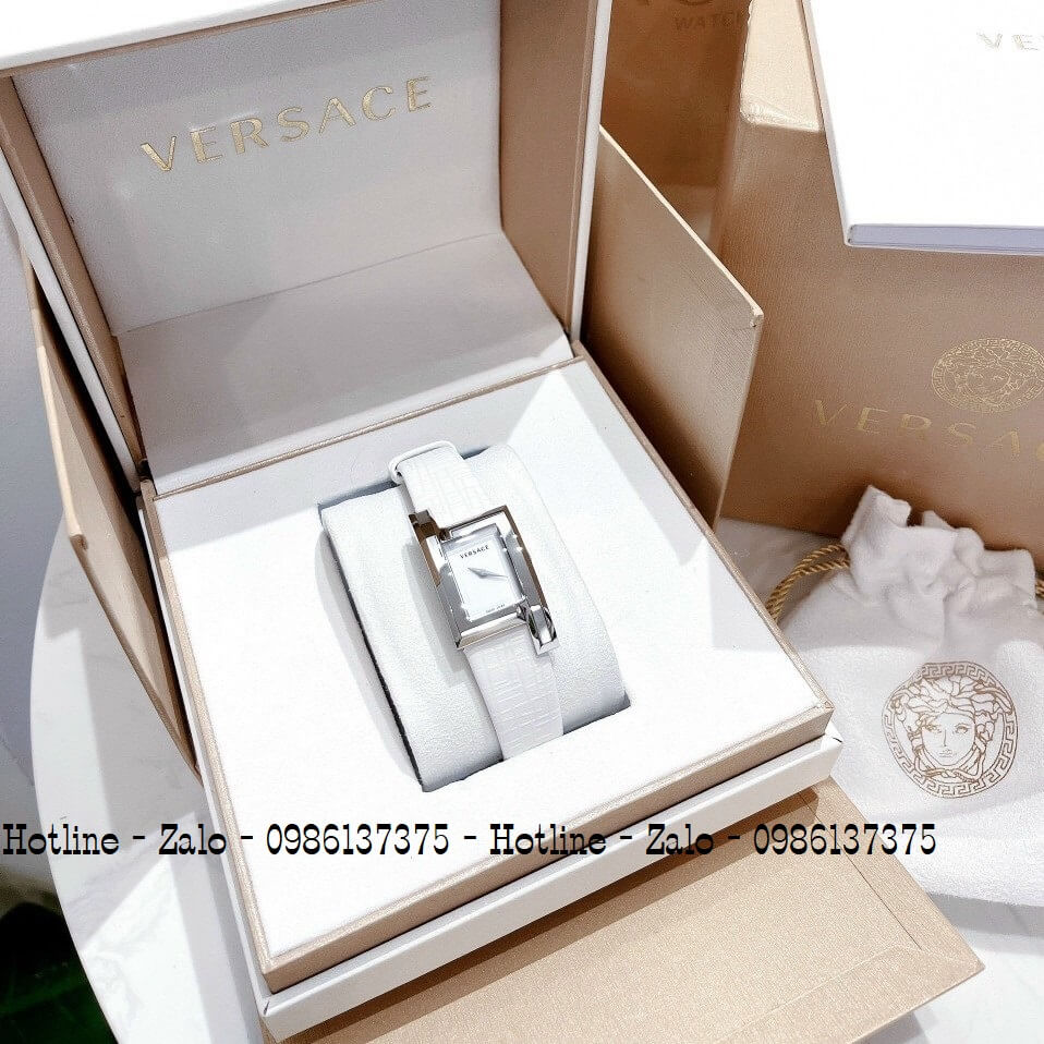 Đồng Hồ Nữ Versace Greca Icon Dây Da Trắng Silver 30mm