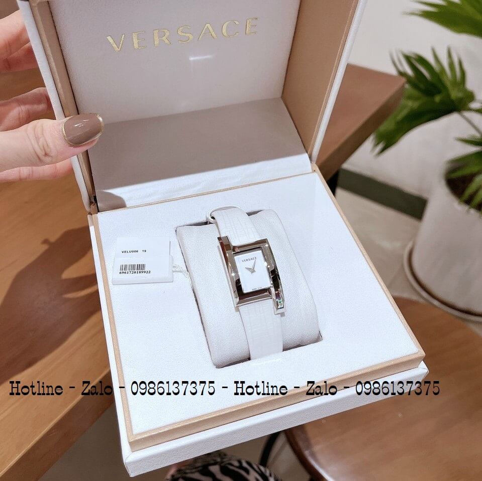 Đồng Hồ Nữ Versace Greca Icon Dây Da Trắng Silver 30mm