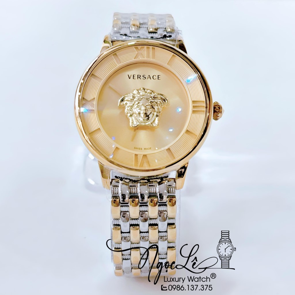 Đồng Hồ Nữ Versace La Medusa Dây Kim Loại Demi Vàng Mặt Vàng 36mm