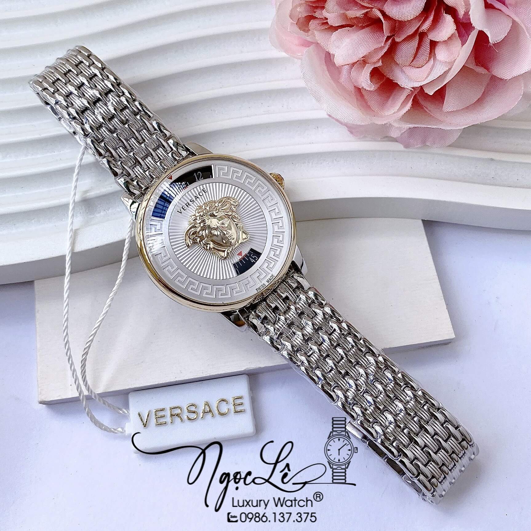 Đồng Hồ Nữ Versace Medusa Icon Dây Kim Loại Màu Bạc Size 38mm