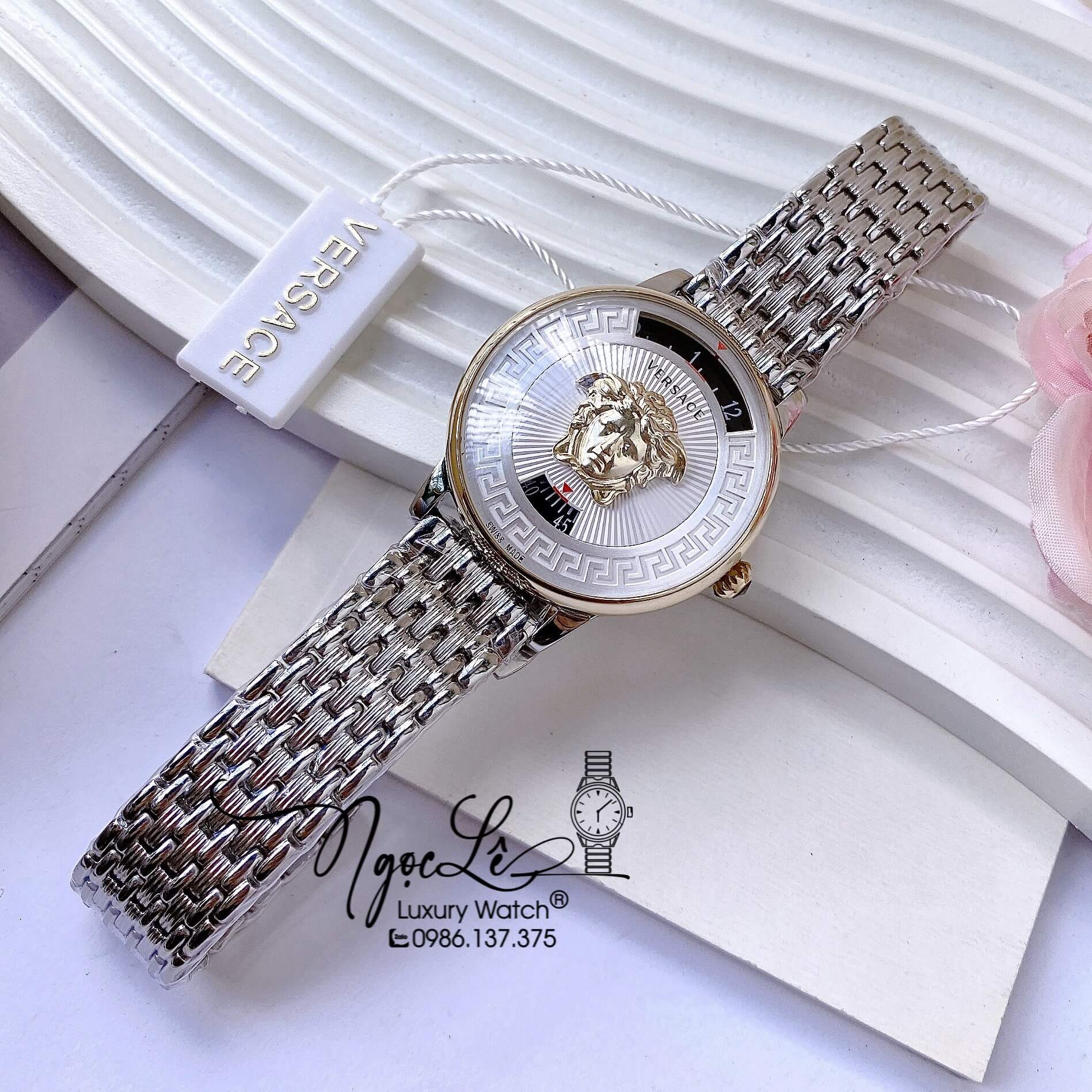 Đồng Hồ Nữ Versace Medusa Icon Dây Kim Loại Màu Bạc Size 38mm