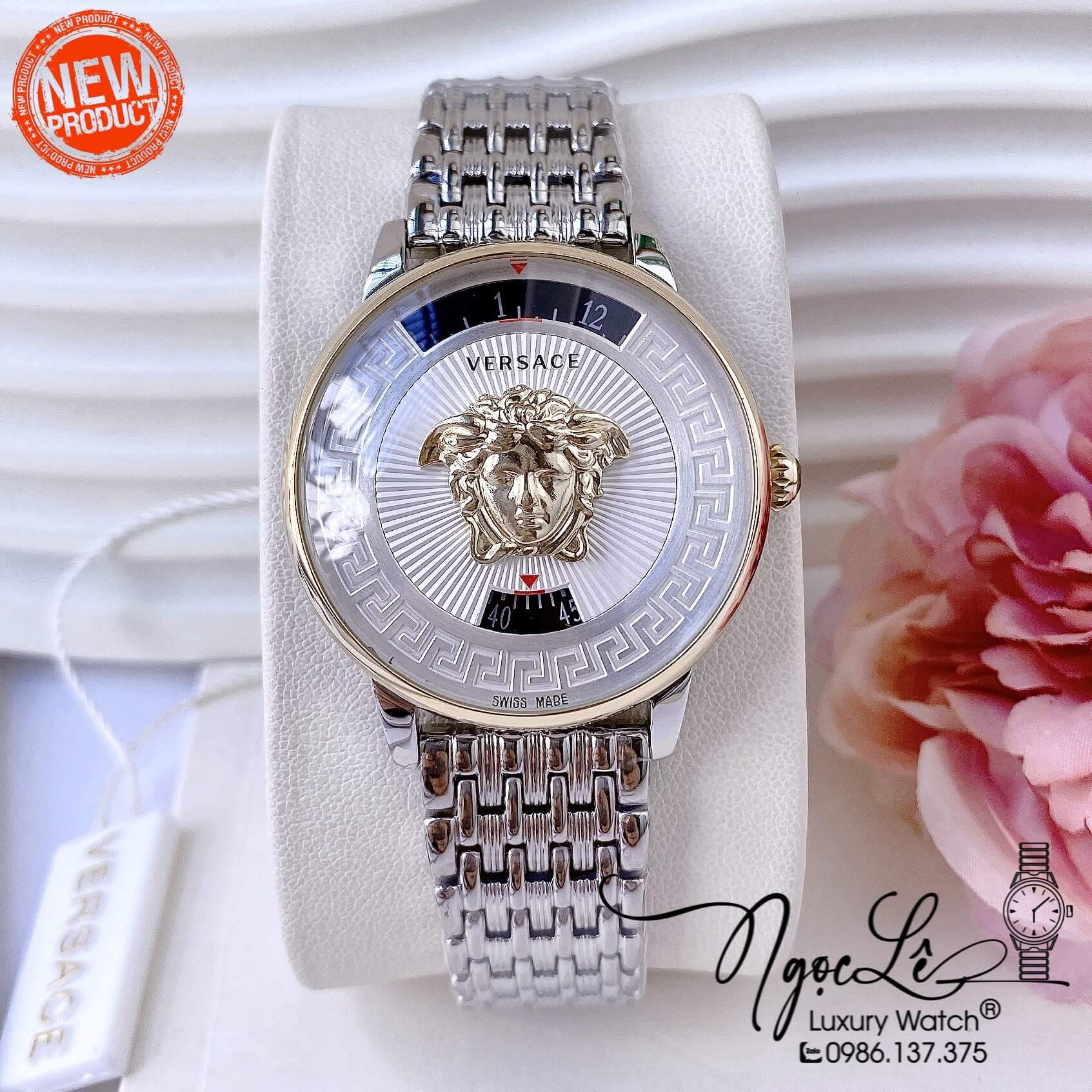 Đồng Hồ Nữ Versace Medusa Icon Dây Kim Loại Màu Bạc Size 38mm
