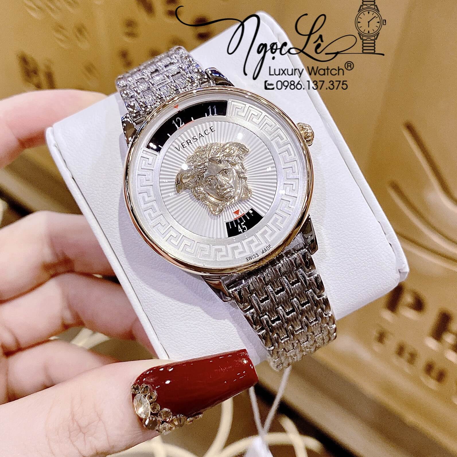 Đồng Hồ Nữ Versace Medusa Icon Dây Kim Loại Màu Bạc Size 38mm