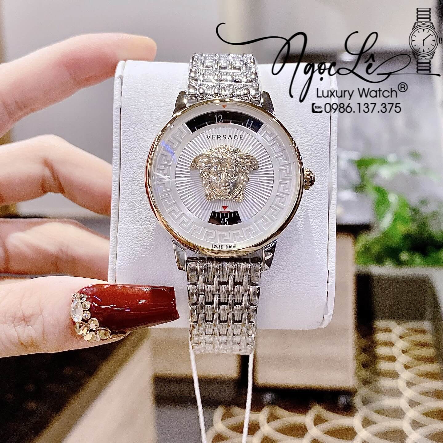 Đồng Hồ Nữ Versace Medusa Icon Dây Kim Loại Màu Bạc Size 38mm
